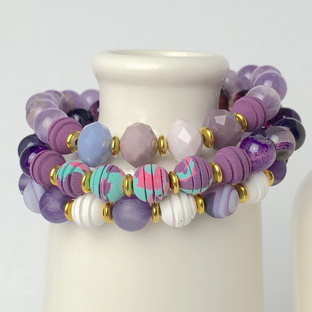Agate & Gemstone Beaded Bracelets
